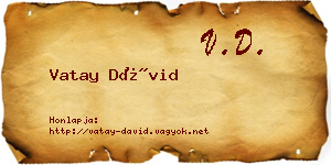 Vatay Dávid névjegykártya